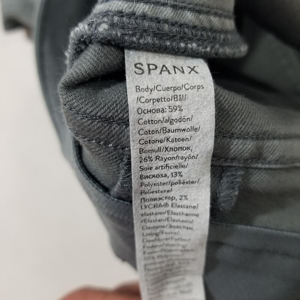 Spanx Pants XL Gray Stretch Twill Cropped Straight Leg Pants Pockets 20312R - Picture 7 of 11